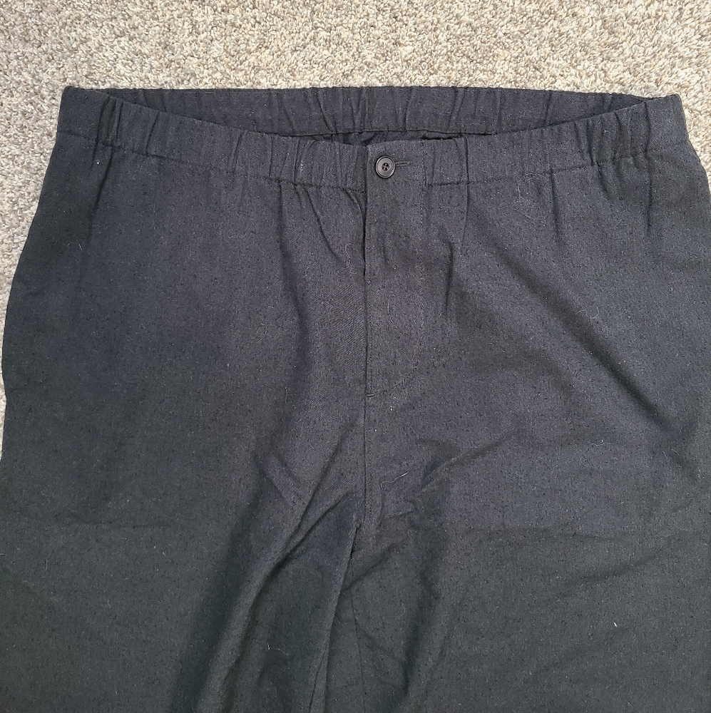 100% Silk + Cotton Blend Textured Lounge Wide Leg Pants Trousers - Picture 3 of 5